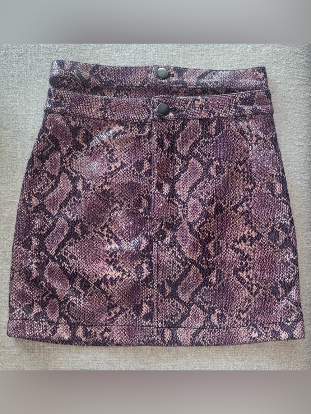 Y2K Purple Snake Print Faux Leather Mini Skirt | Fashion Nova | Size Small